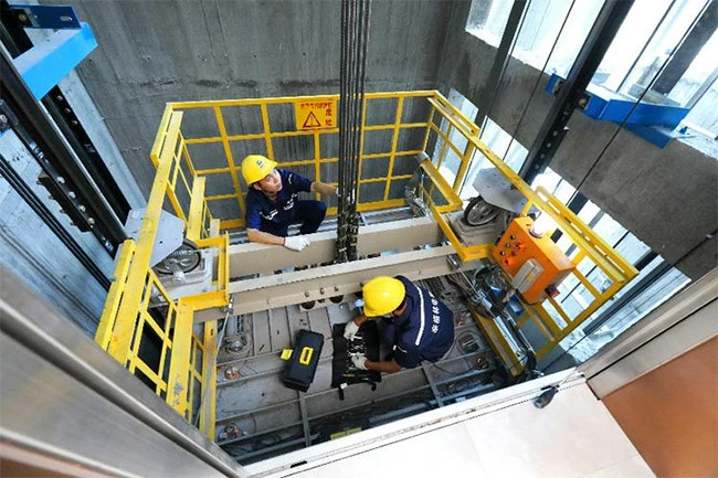 elevator maintenance work